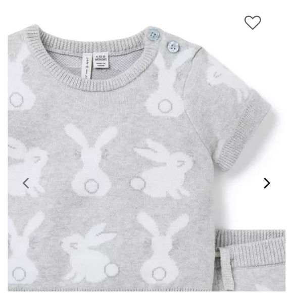 Janie and Jack Gray Bunny Matching Set - Picture 3 of 5